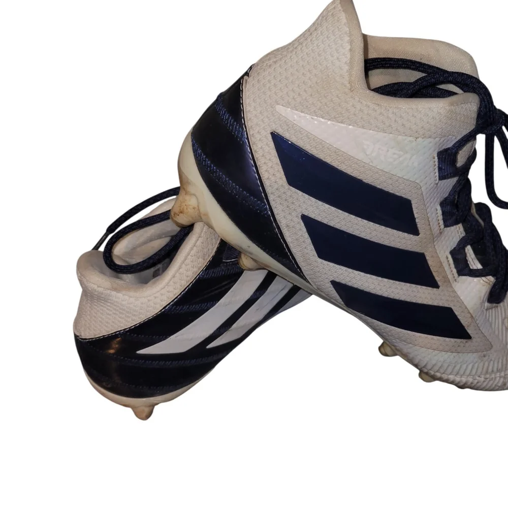 Adidas Freak Carbon Football Cleats White Navy Blue Men's Size 12